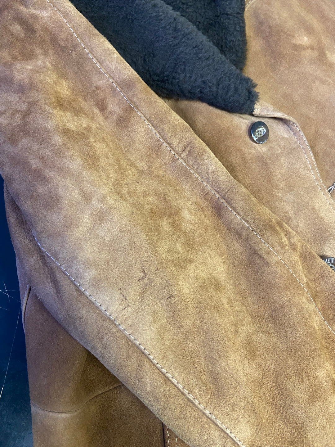Vintage 70's Men Suede Sherpa Coat in BrownZ2669