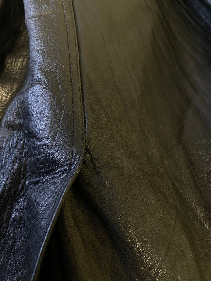 Vintage 70's Women Leather Coat in BlackV9226