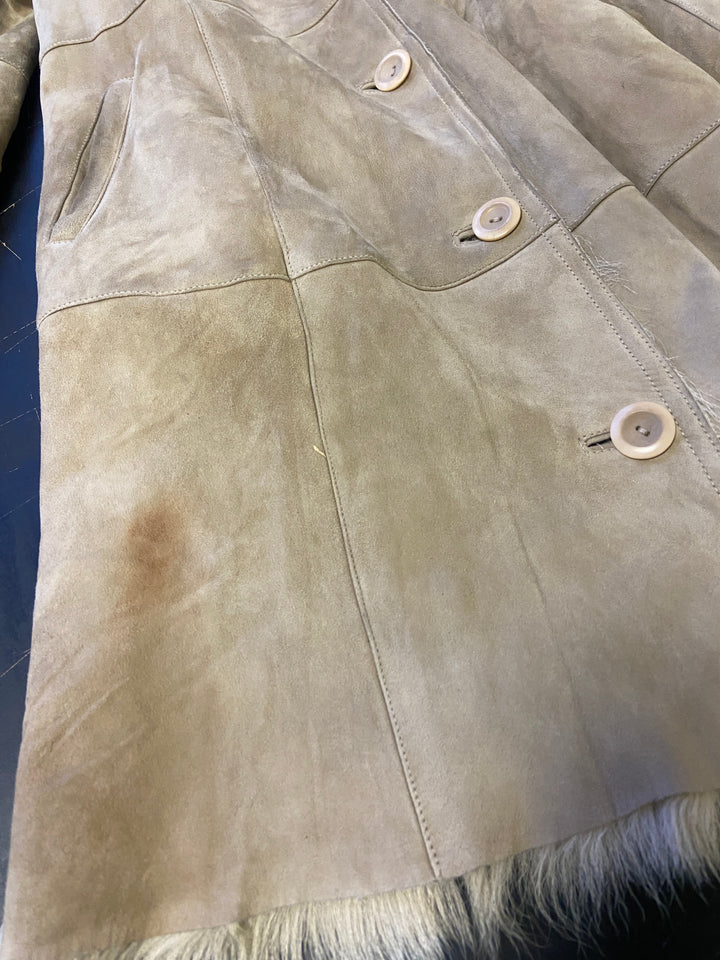 Vintage 00's Women Sheepskin Coat in BeigeA0478