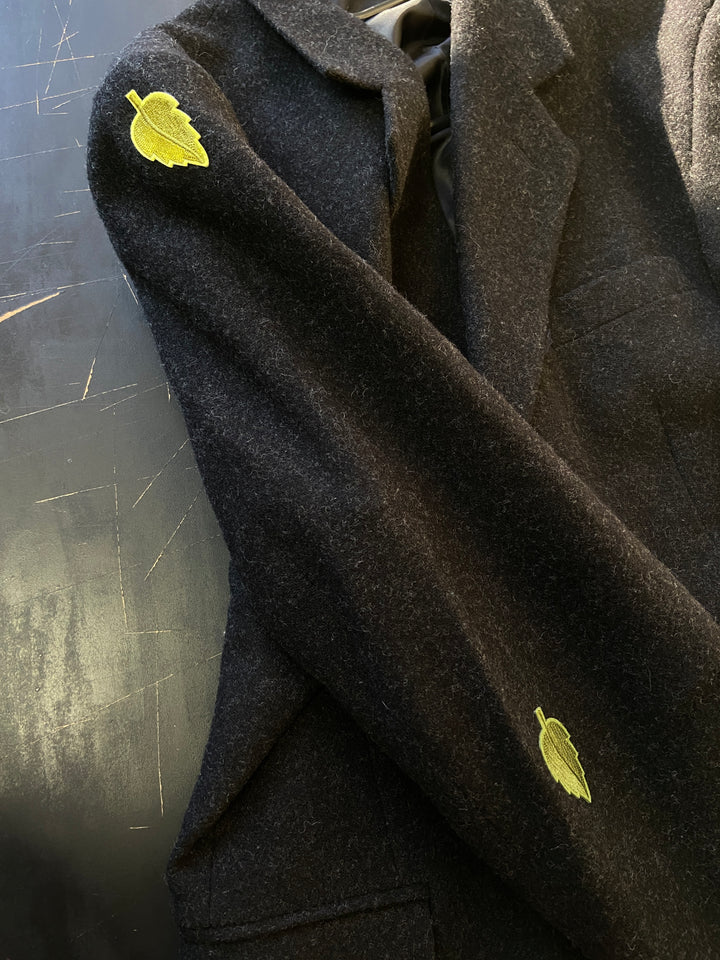 Vintage 90's Men Wool Blazer Jacket in GrayZ2429