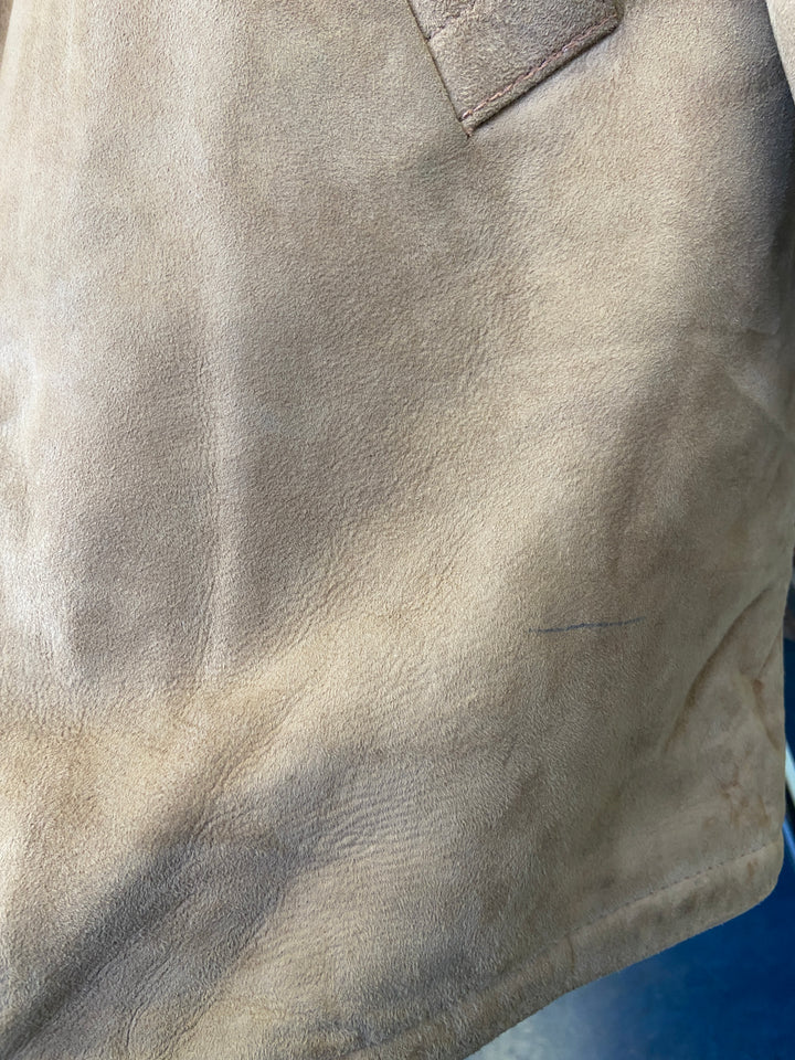 Vintage 70's Men Suede Sherpa Coat in BeigeZ2501