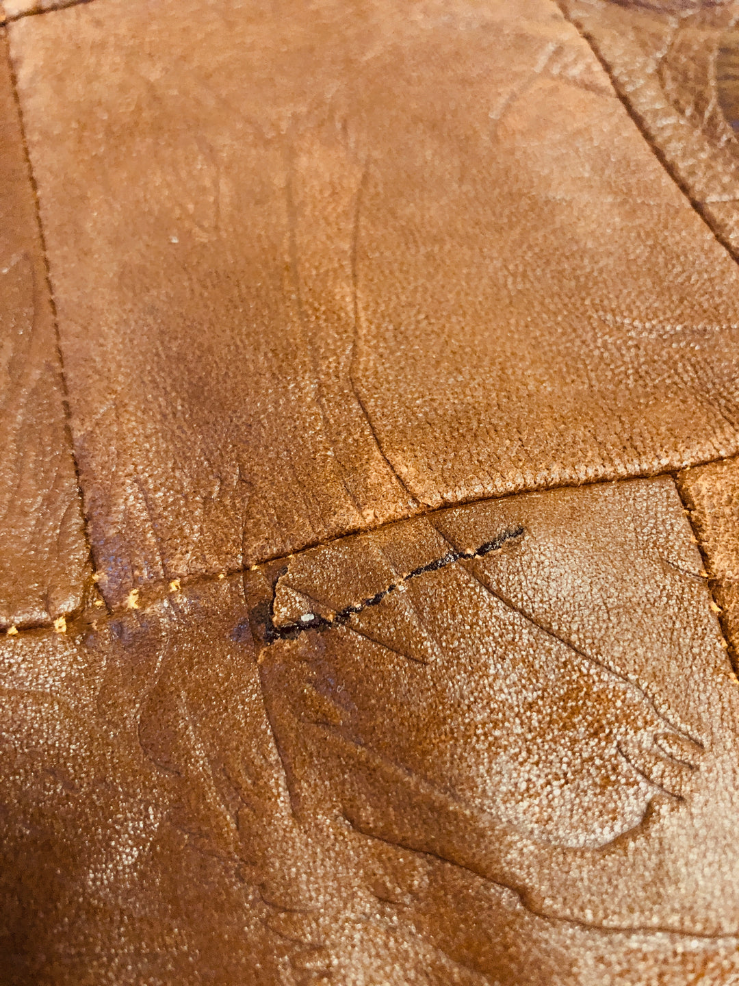 Vintage 80's Men Sherpa Lined Patchwork Leather Vest in Brown