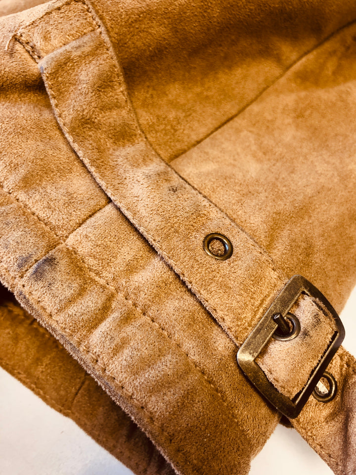 Vintage 90's Men Sherpa Lined Jacket in Light Brown
