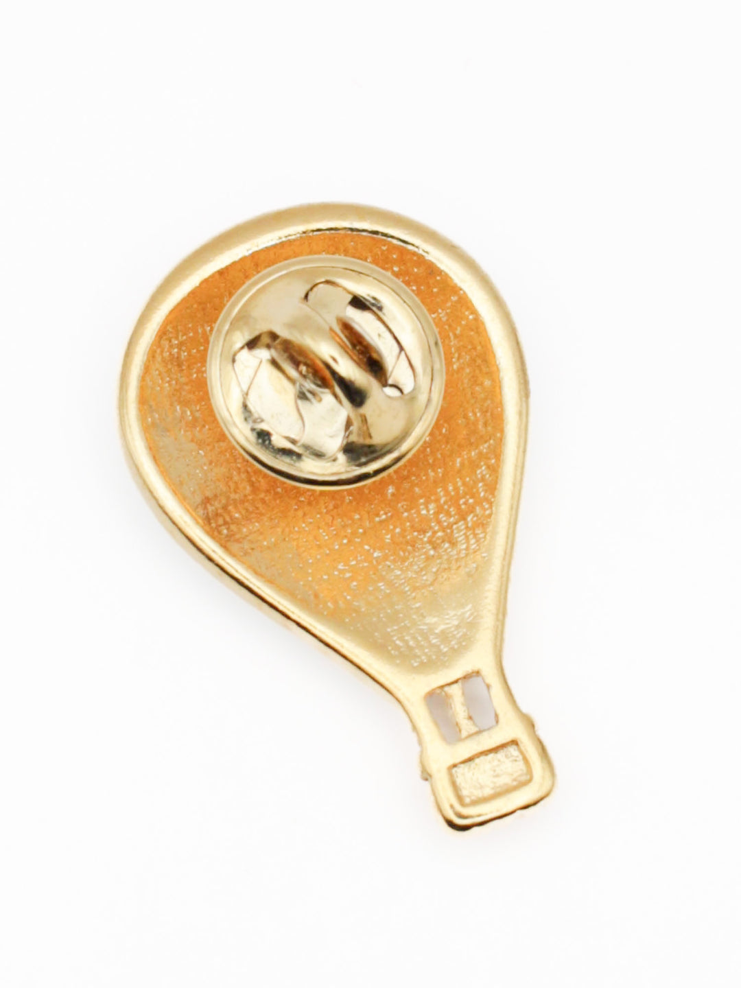 Vintage Enamel Hot Air Balloon Brooch – Red & Green Gold Tone Pin 1980s