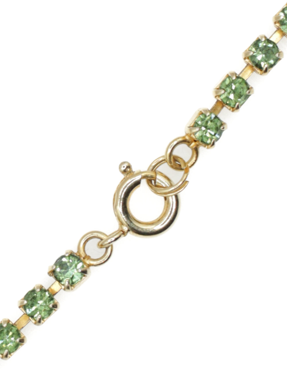 Vintage Green Rhinestone Fringe Necklace