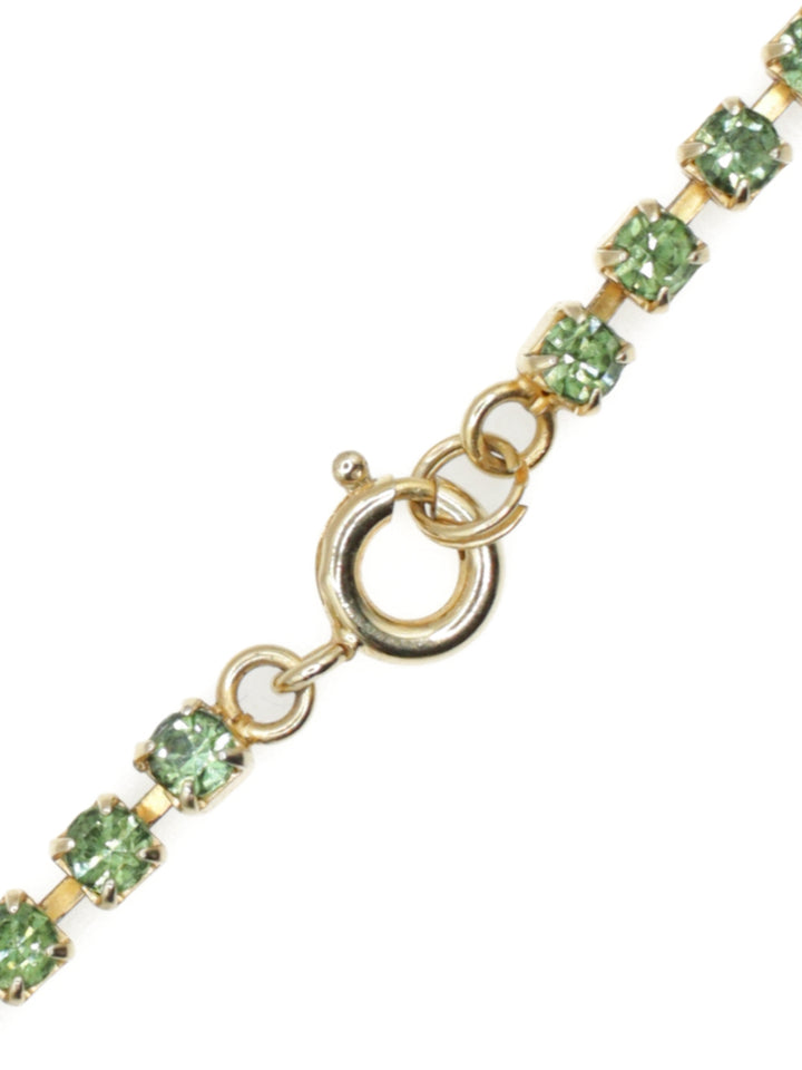 Vintage Green Rhinestone Fringe Necklace