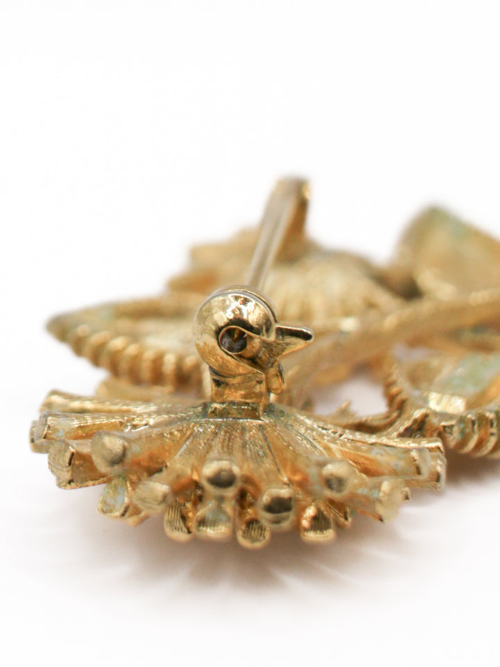 60s Gold Tone Daisy Brooch