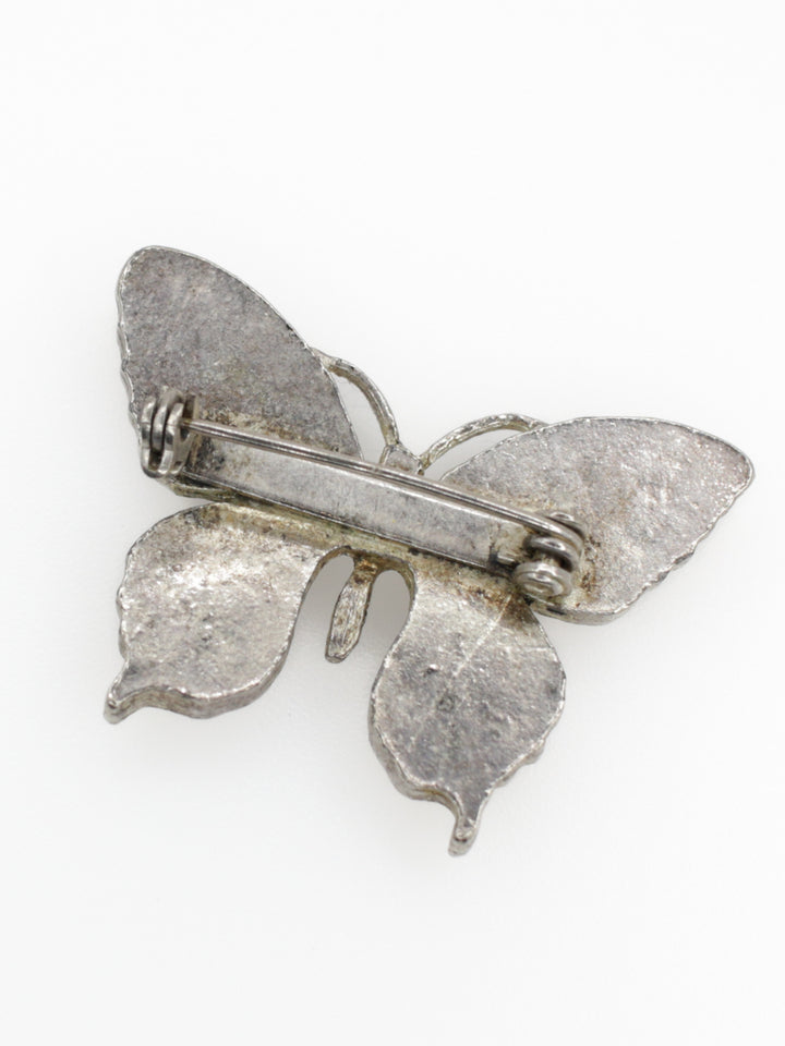 40s Vintage Butterfly Brooch Purple Glass Wings