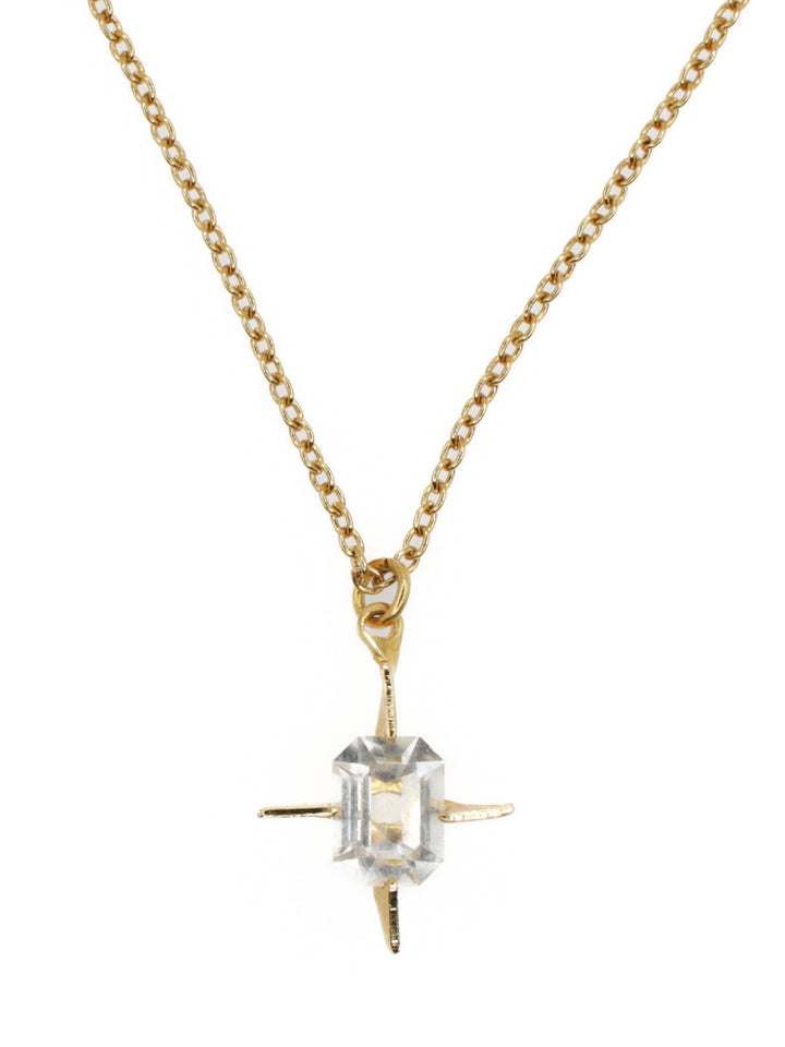 Vintage 1960s Clear Rhinestone Pendant Necklace