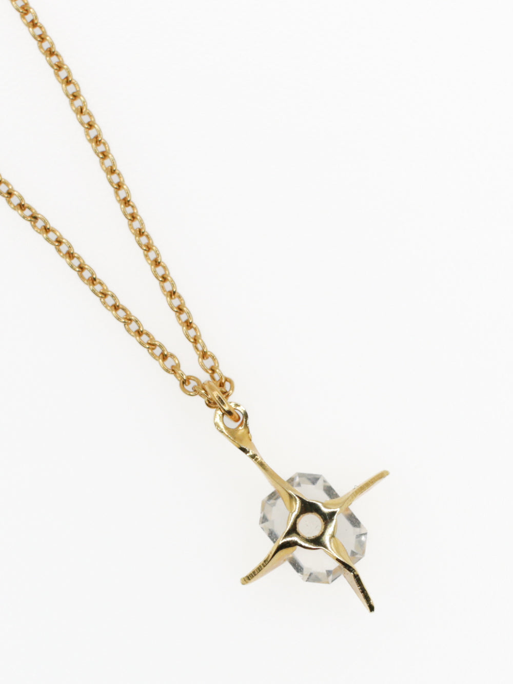 Vintage 1960s Clear Rhinestone Pendant Necklace