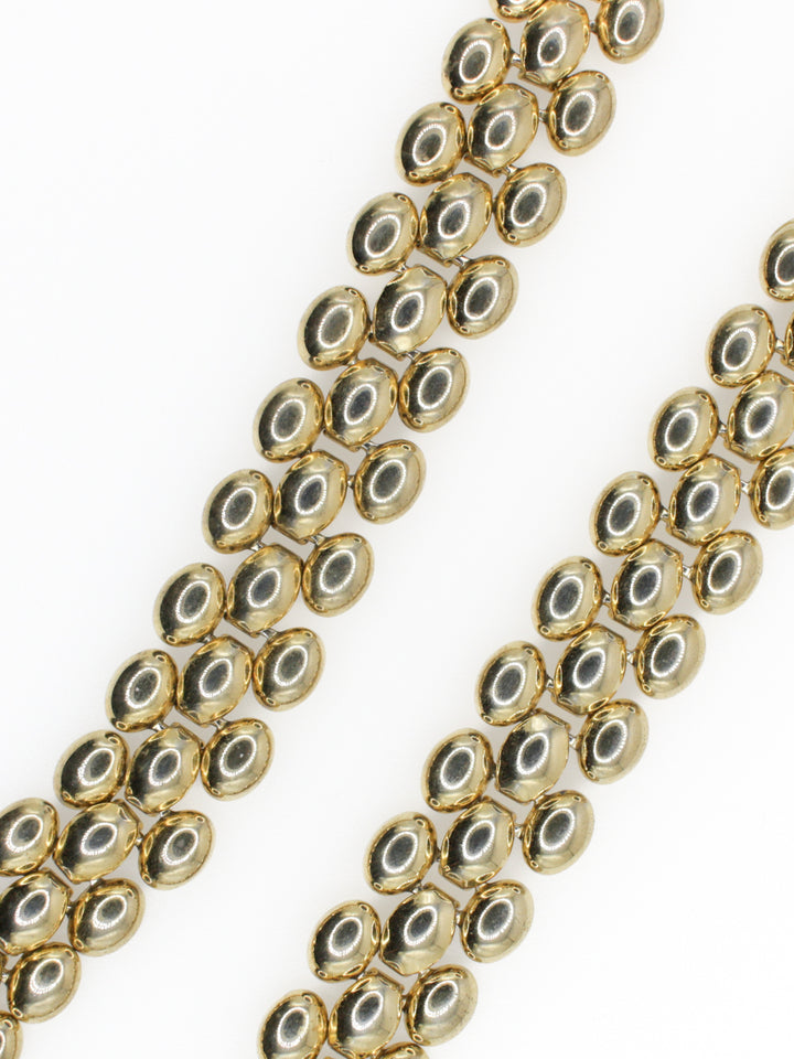 Vintage 70s Gold Tone Cabochon Necklace