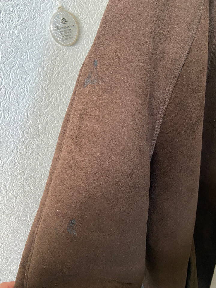 Vintage 90's Faux Sheepskin Coat in Brown