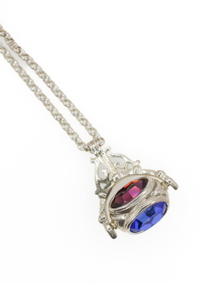 Vintage 1960s Twisting Rhinestone Pendant Necklace