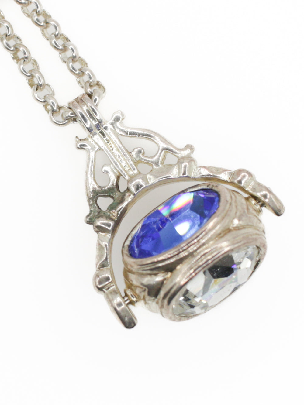 Vintage 1960s Twisting Rhinestone Pendant Necklace