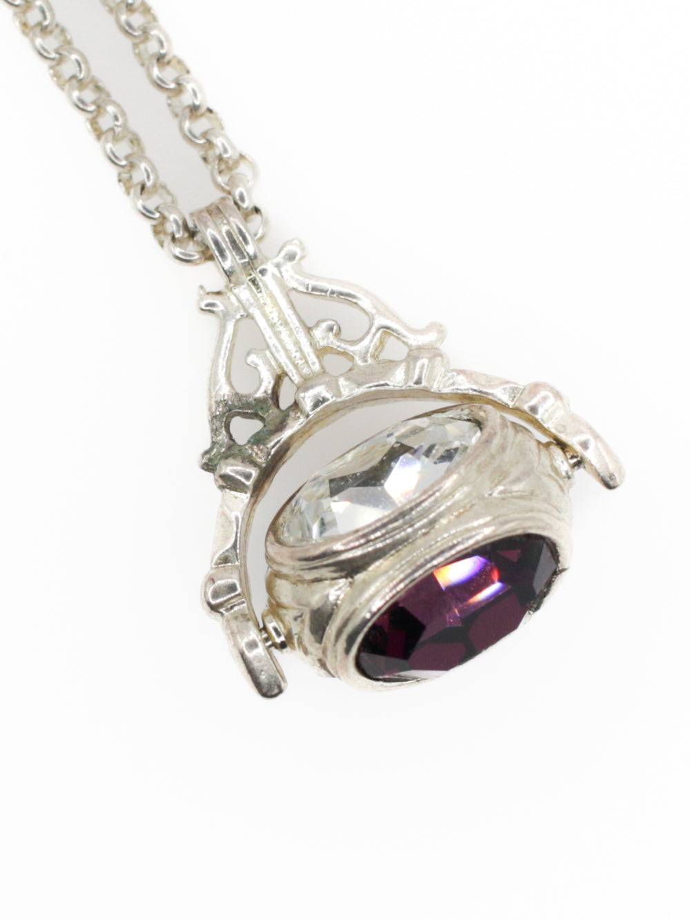 Vintage 1960s Twisting Rhinestone Pendant Necklace