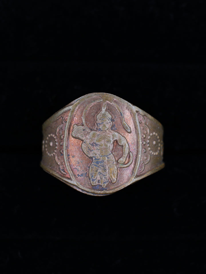 Vintage Hanuman Copper Amulet Ring
