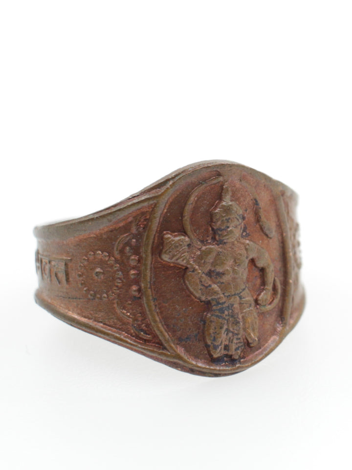 Vintage Hanuman Copper Amulet Ring