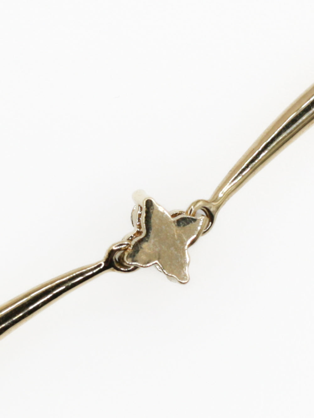 Vintage Gold Tone Floral Bracelet With Blue Rhinestones