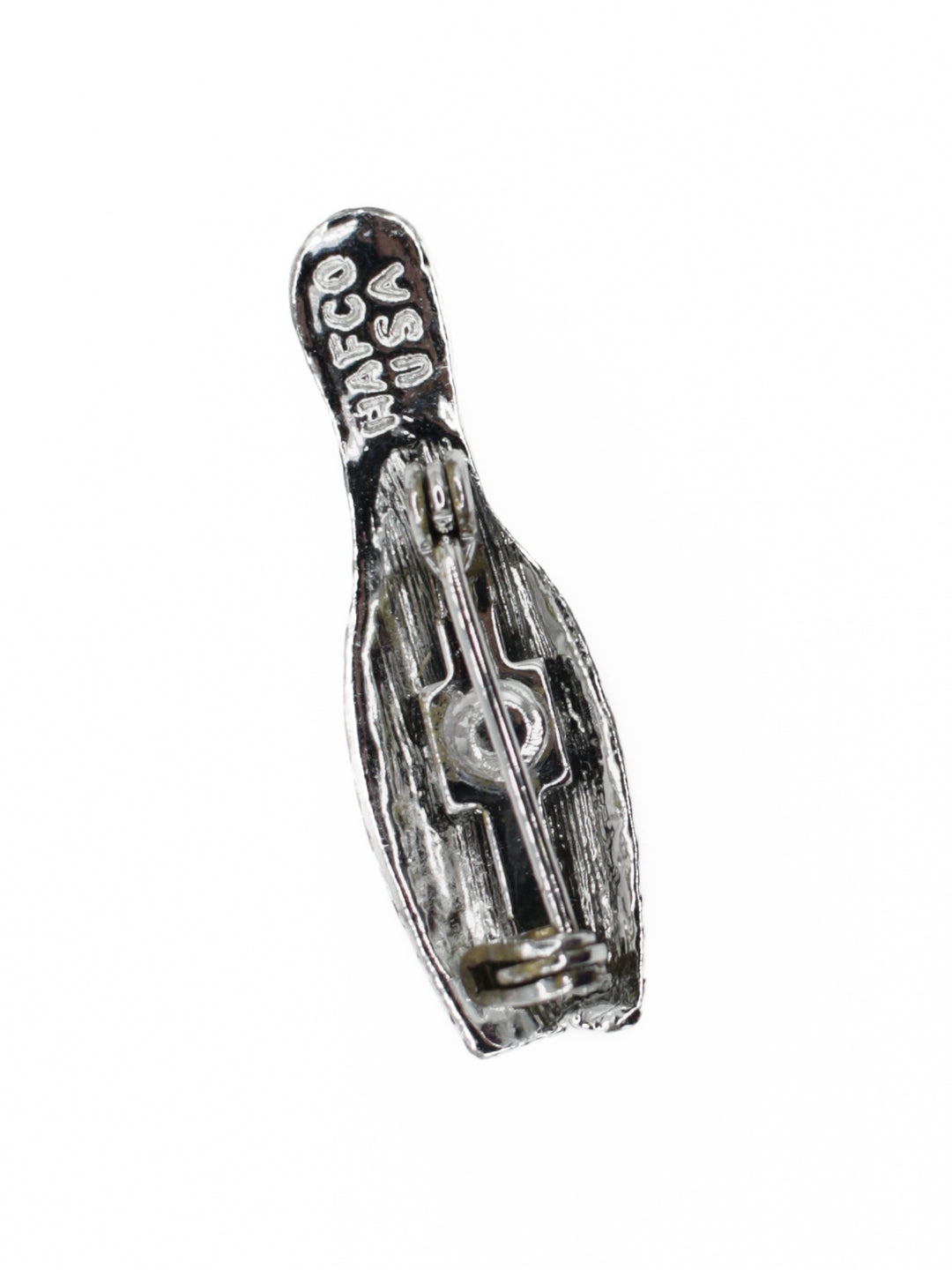 1950s Silver Tone Bowling Pin Brooch HAFCO USA