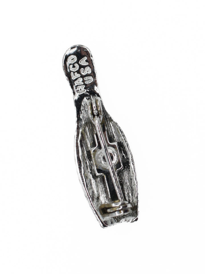 1950s Silver Tone Bowling Pin Brooch HAFCO USA