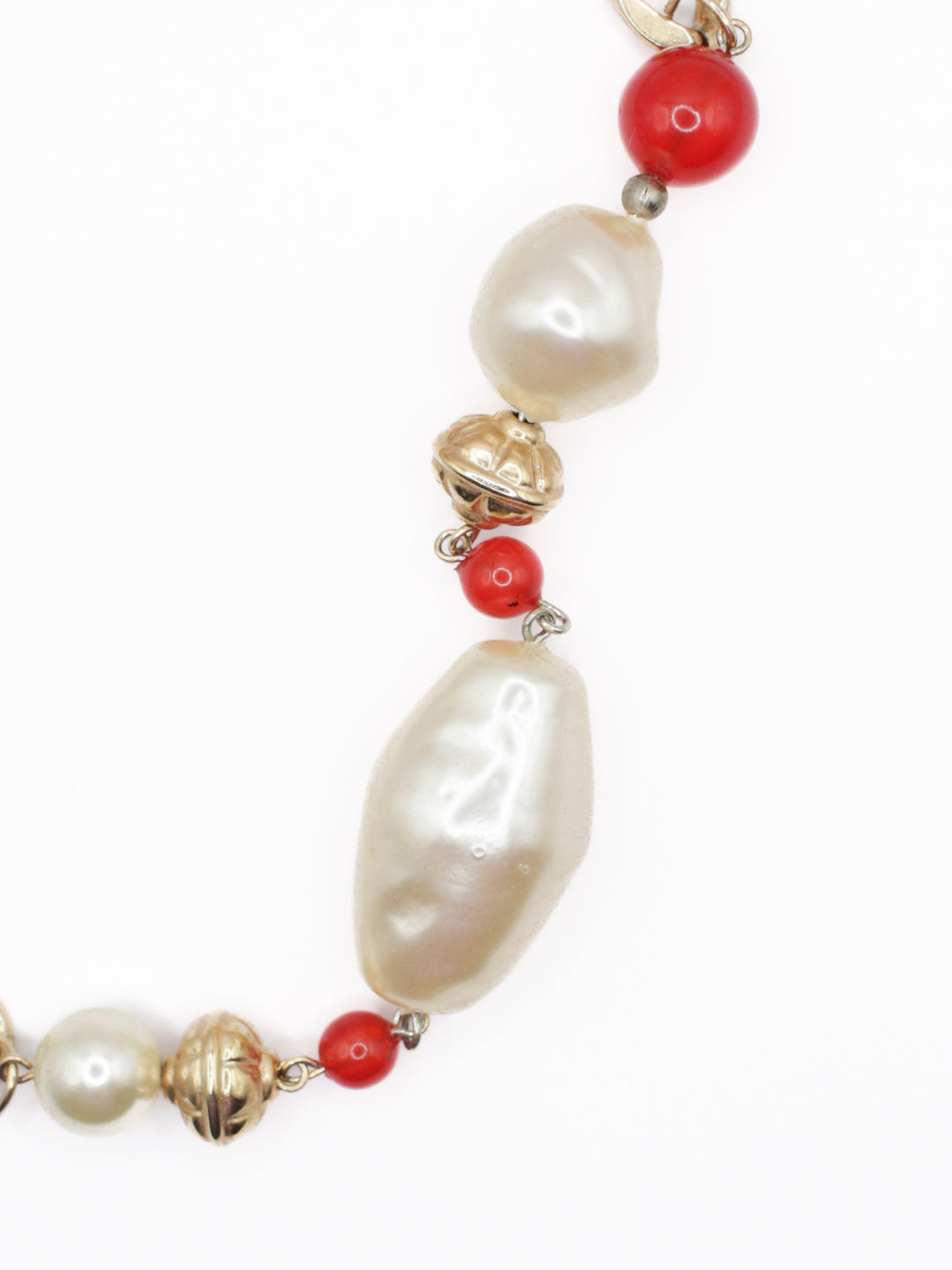 Vintage Rivoli Pearl Chain Necklace