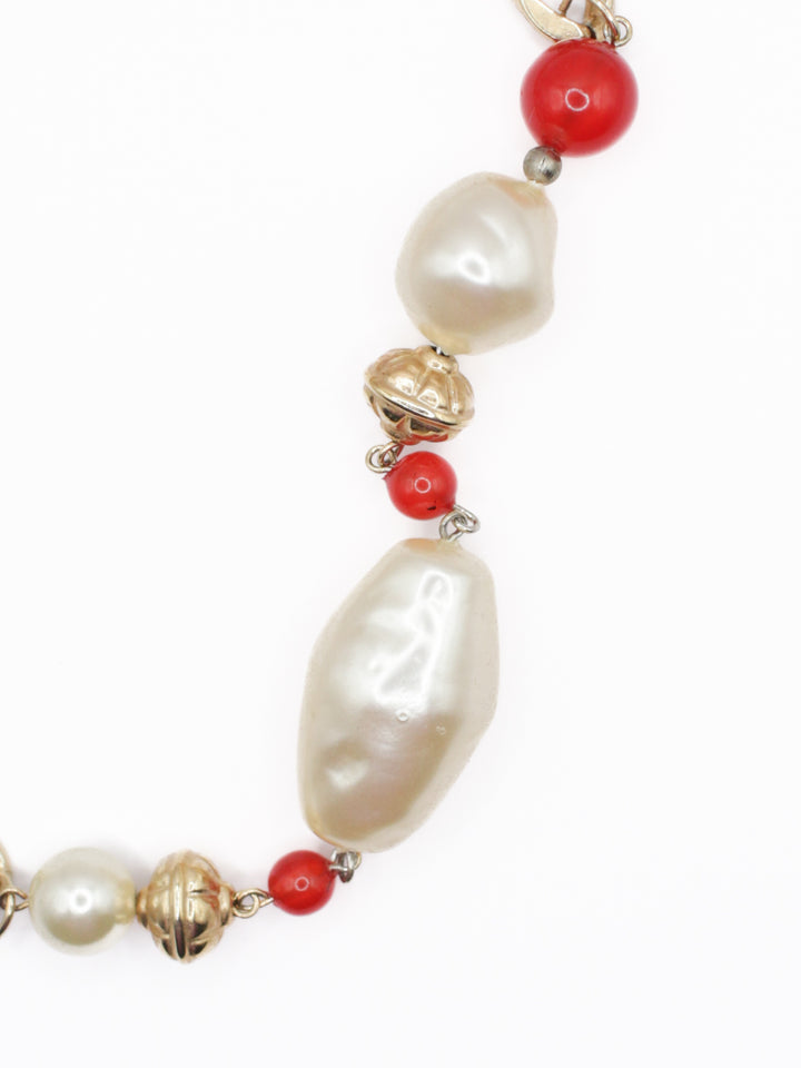 Vintage Rivoli Pearl Chain Necklace