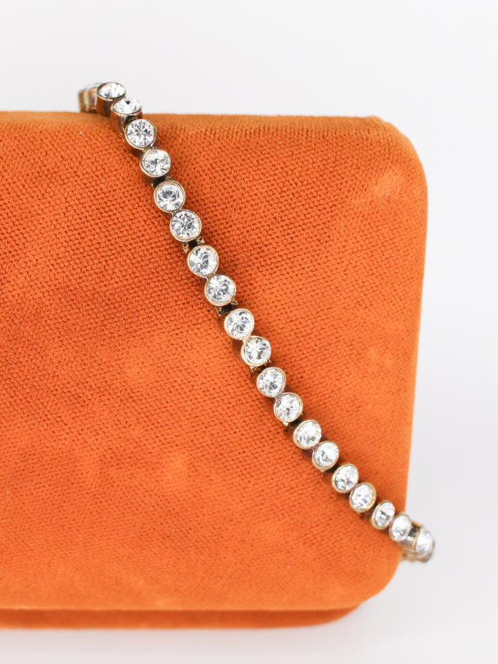 Vintage Crystal Tennis Bracelet – Gold Tone Rhinestones