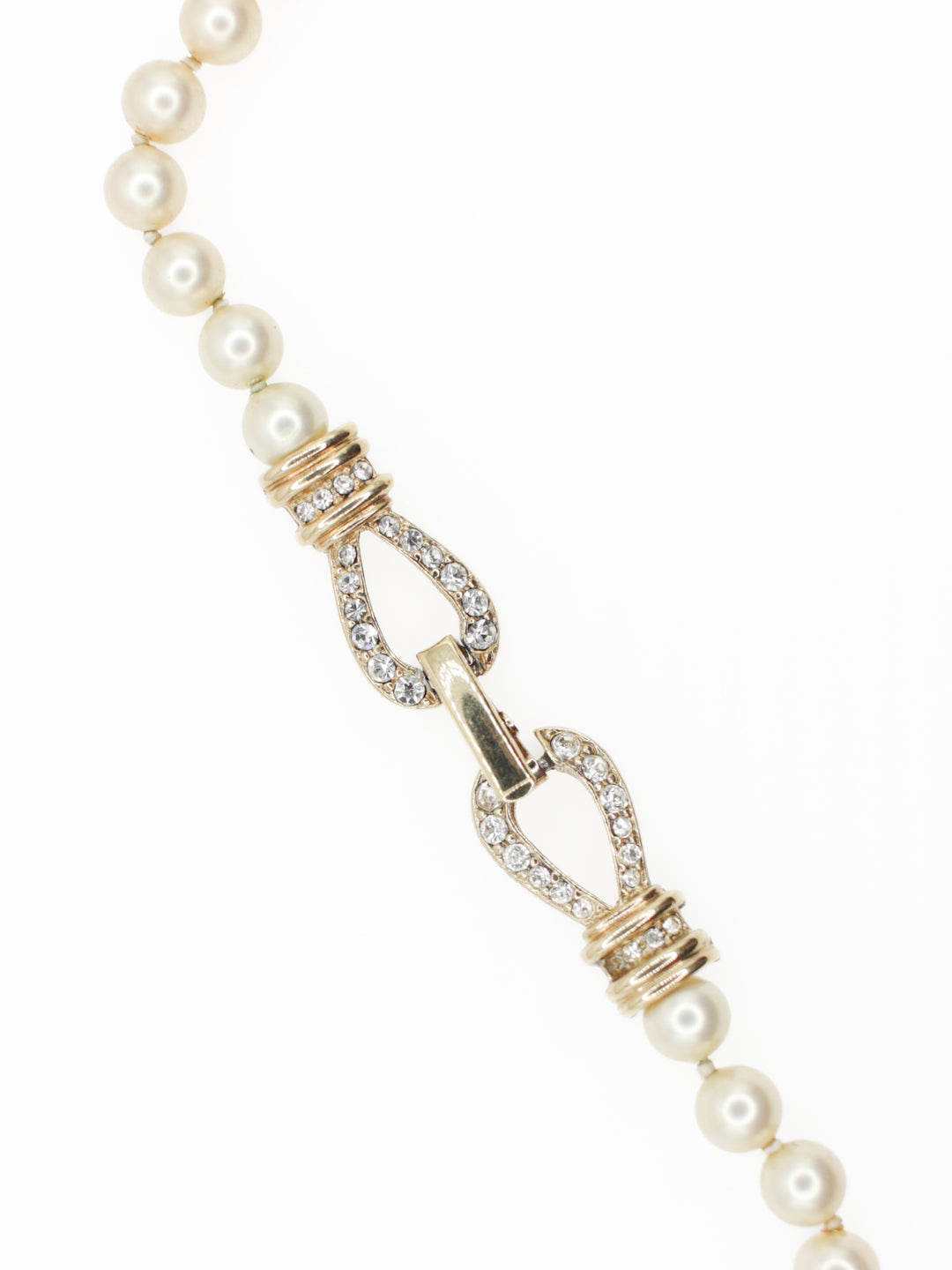 Vintage Pearl Strand Necklace With Rhinestone Clasp