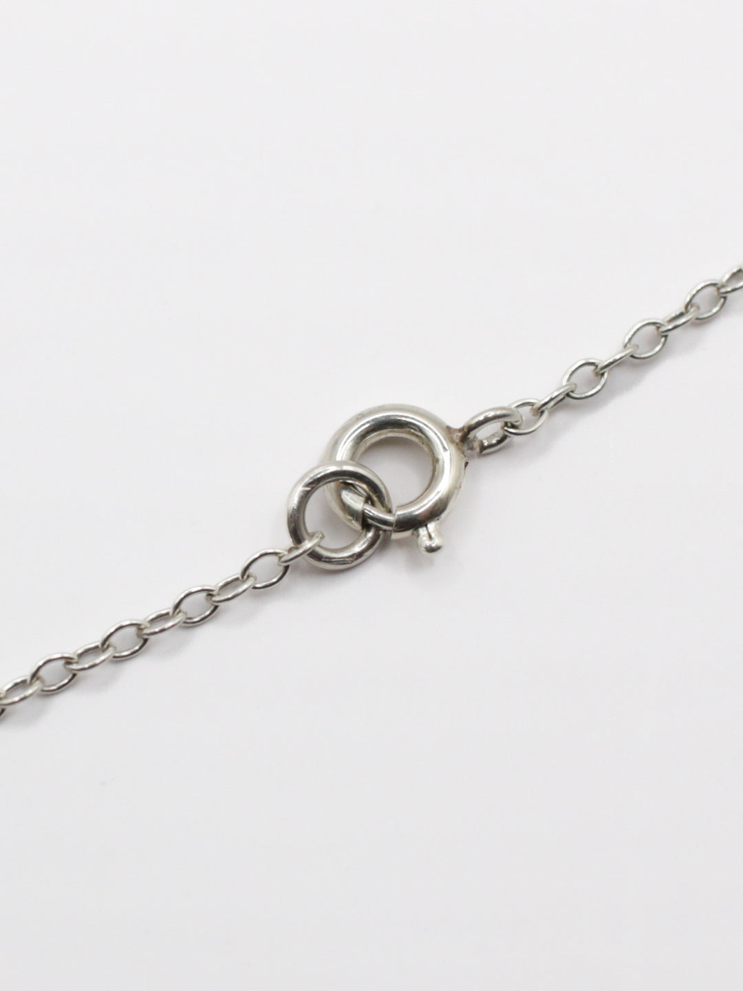 Vintage 70s Sterling Silver Black Pendant Necklace