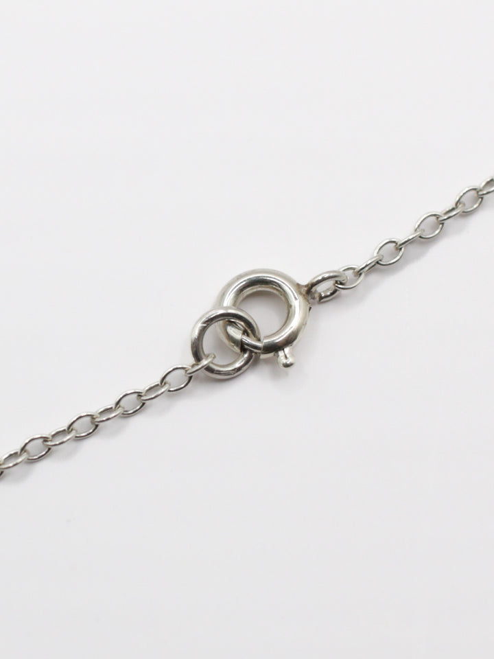 Vintage 70s Sterling Silver Black Pendant Necklace