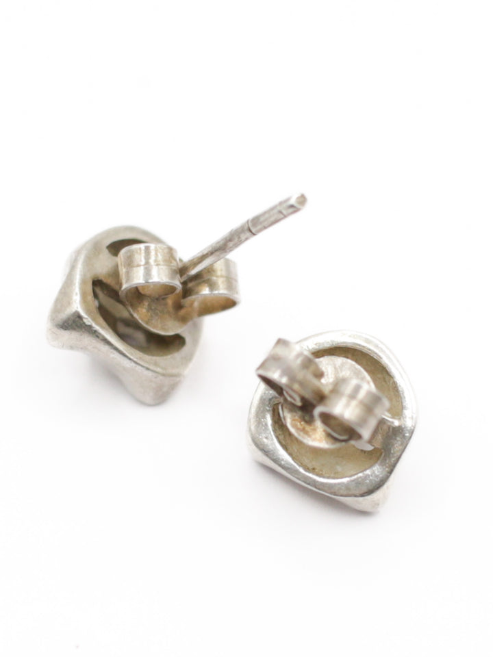 Vintage 925 Silver Cat Stud Earrings