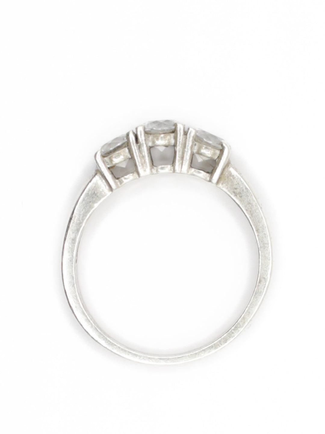 Vintage 925 Silver Three Stone CZ Ring Size 8 US 18.5mm