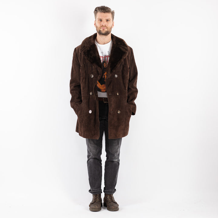 Vintage 70's Men Suede Sherpa in Brown