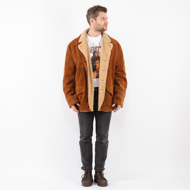 Vintage 70's Men Suede Jacket in Brown