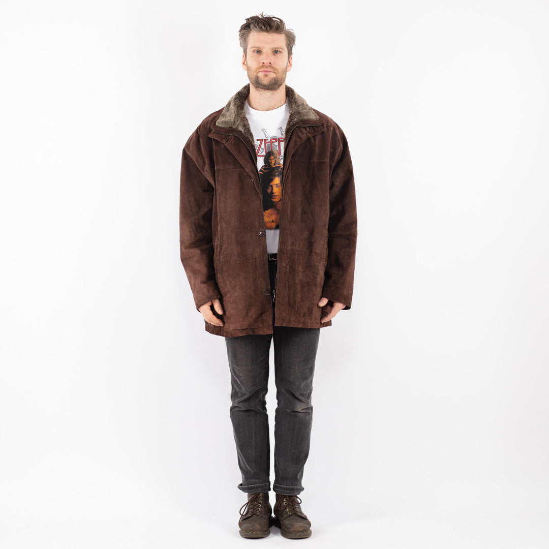 Vintage 90's Men Suede Sherpa in Brown