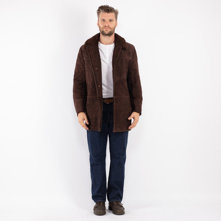 Vintage 70's Men Sheepskin Coat in Brown