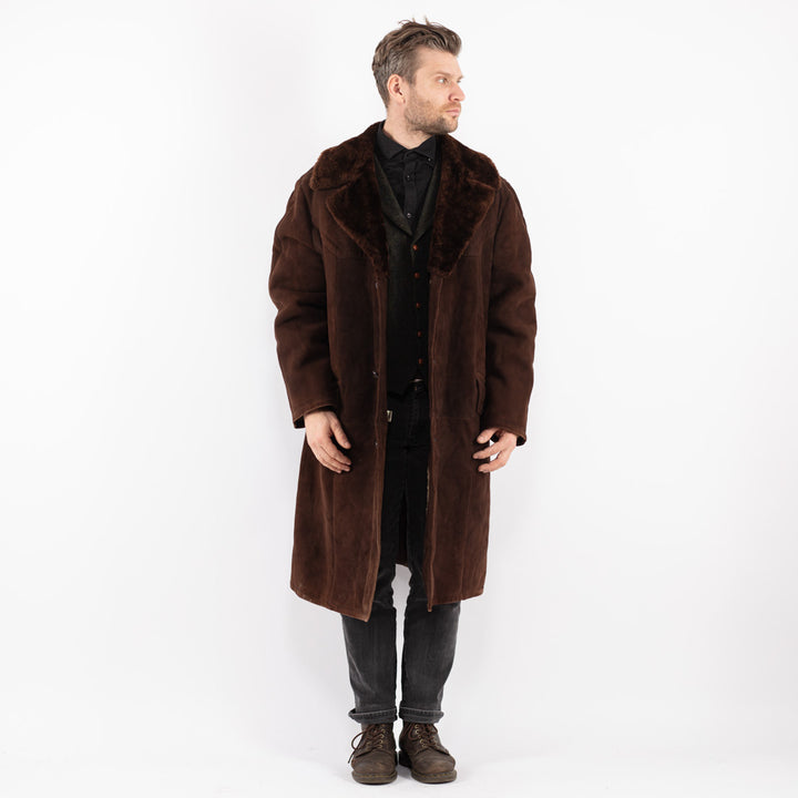 Vintage 70's Men Sheepskin Shearling in Brown