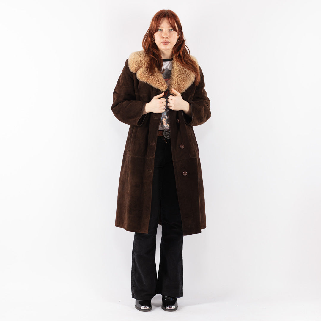 Vintage 70's Women Sheepskin Shearling Coat in