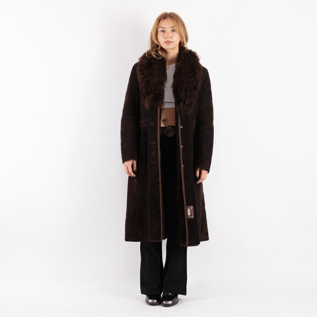 Vintage 70's Women Sheepskin Coat in BrownV8713