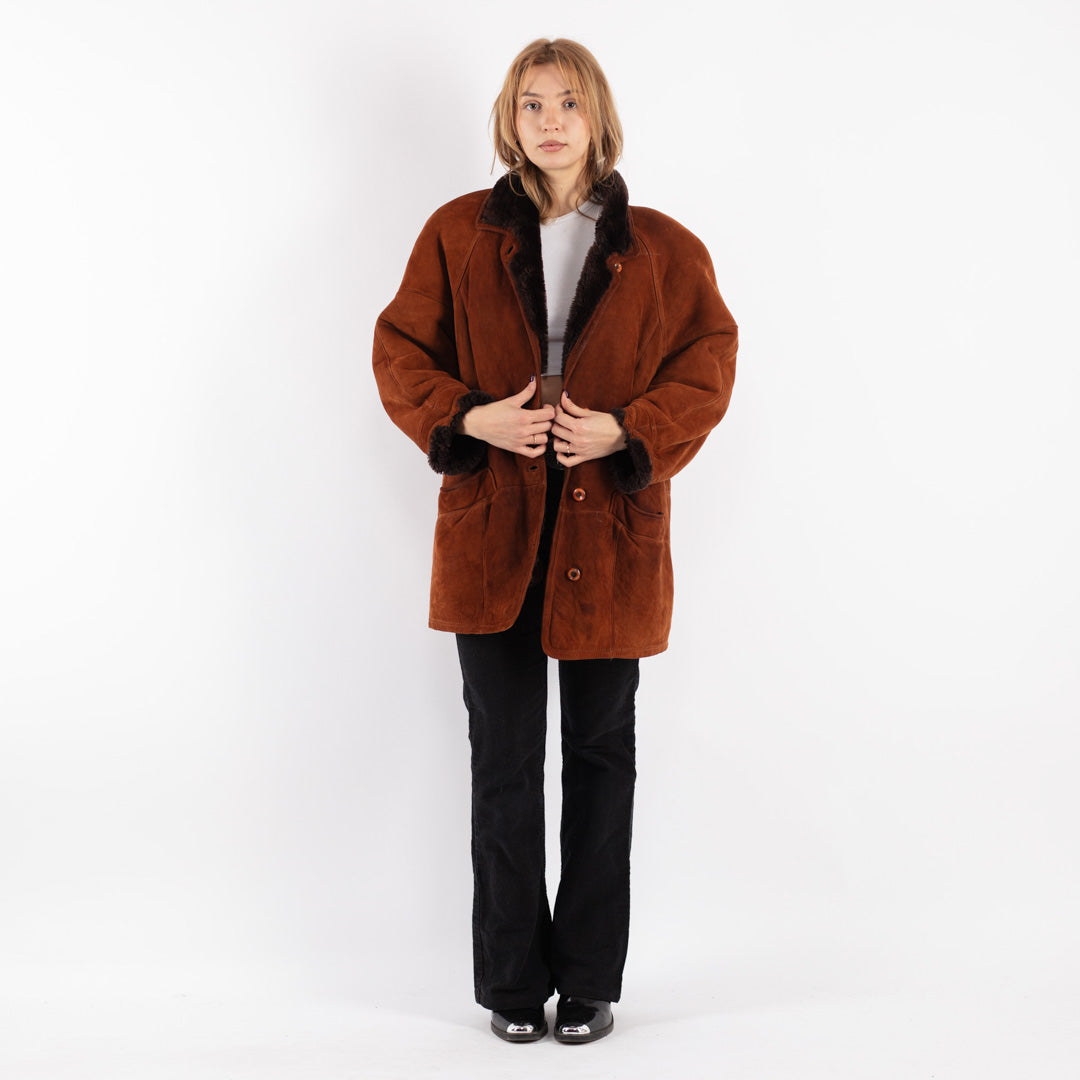 Vintage 80's Women Sheepskin in Brown