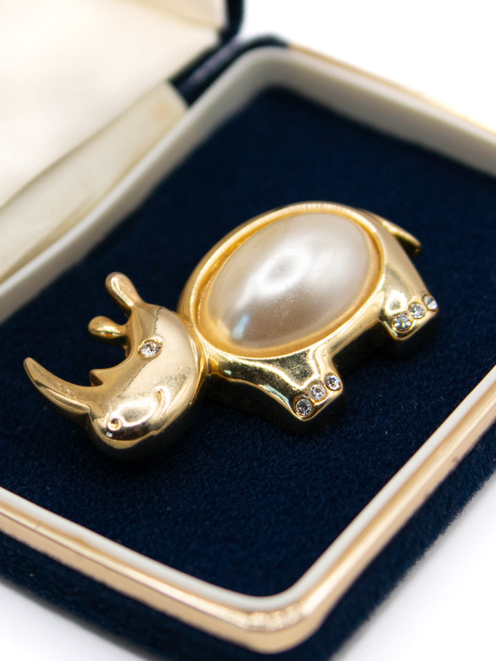 Vintage 80's Brooch in Gold