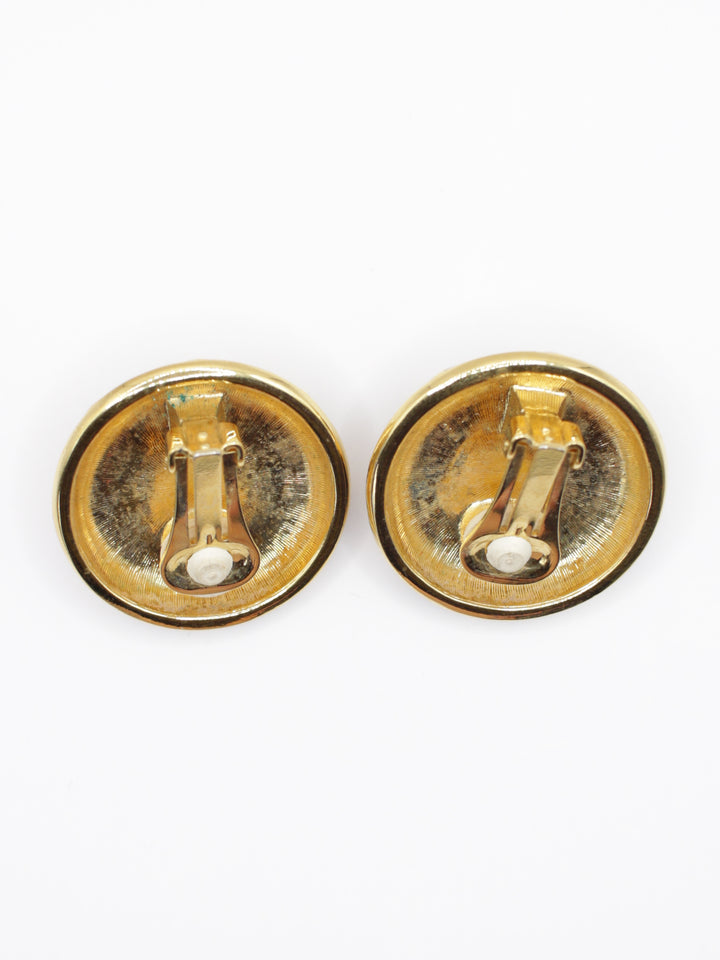 Vintage 80's Clip-on Earrings in Black