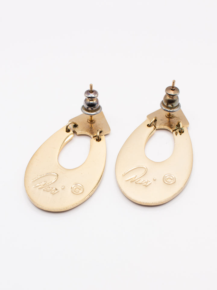 Vintage 80's Clip-on Earrings in Blue