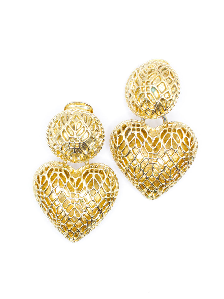 Vintage 80's Clip-on Earrings in Gold