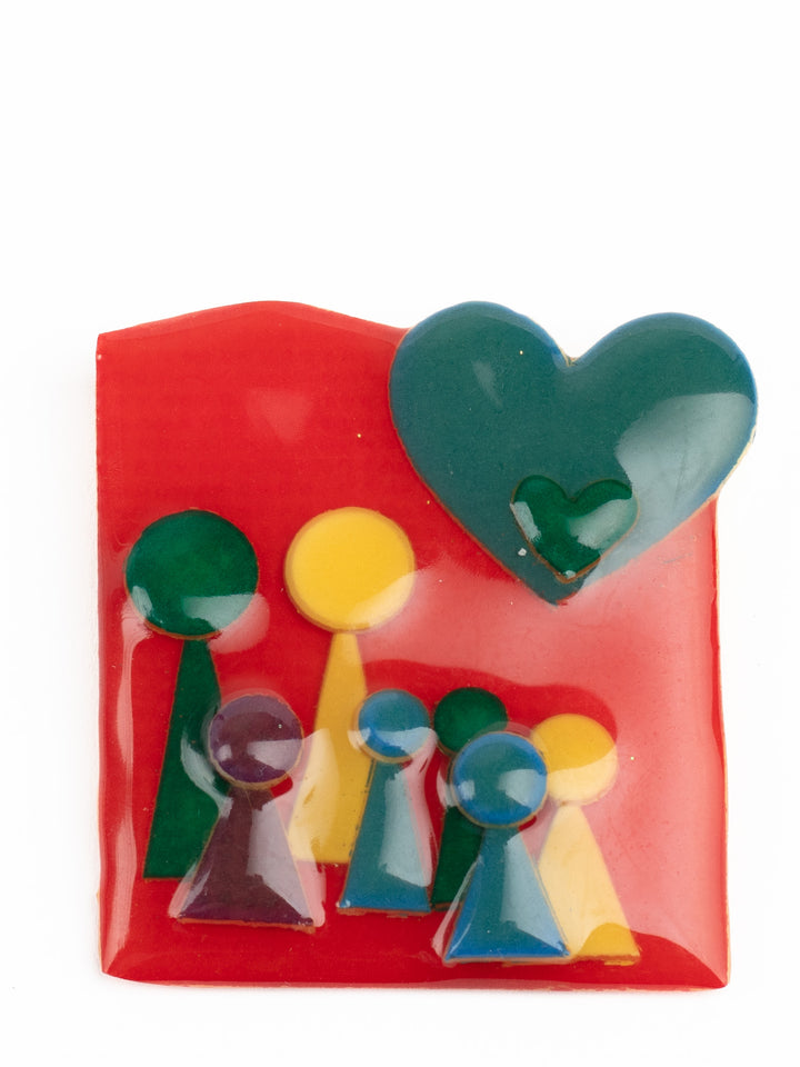Vintage 90s Lucinda People Pins Brooch – Handmade Resin Family Heart Pin