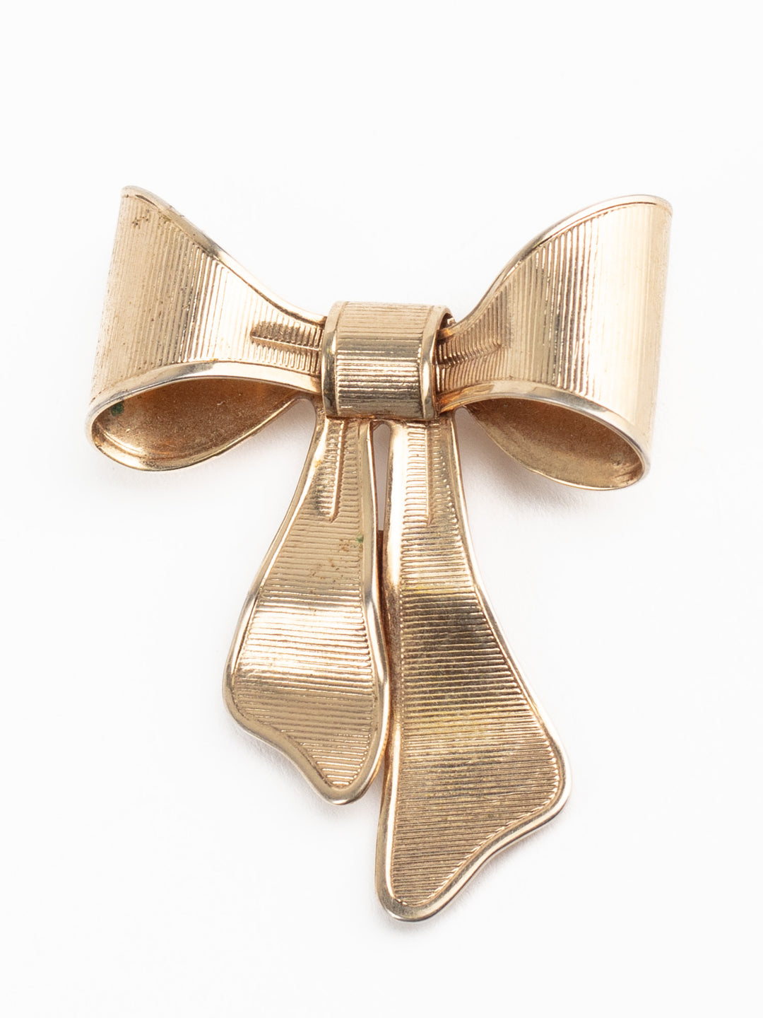 Vintage 80s Avon Gold-Tone Bow Brooch – Large Textured Ribbon Pin