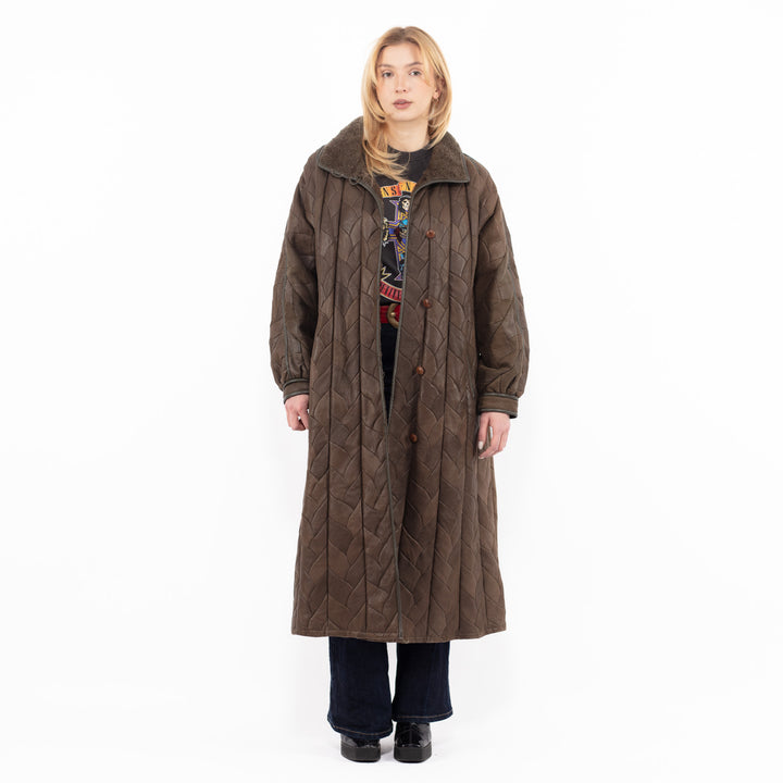 Vintage 90's Women Sheepskin Coat in BrownA1074