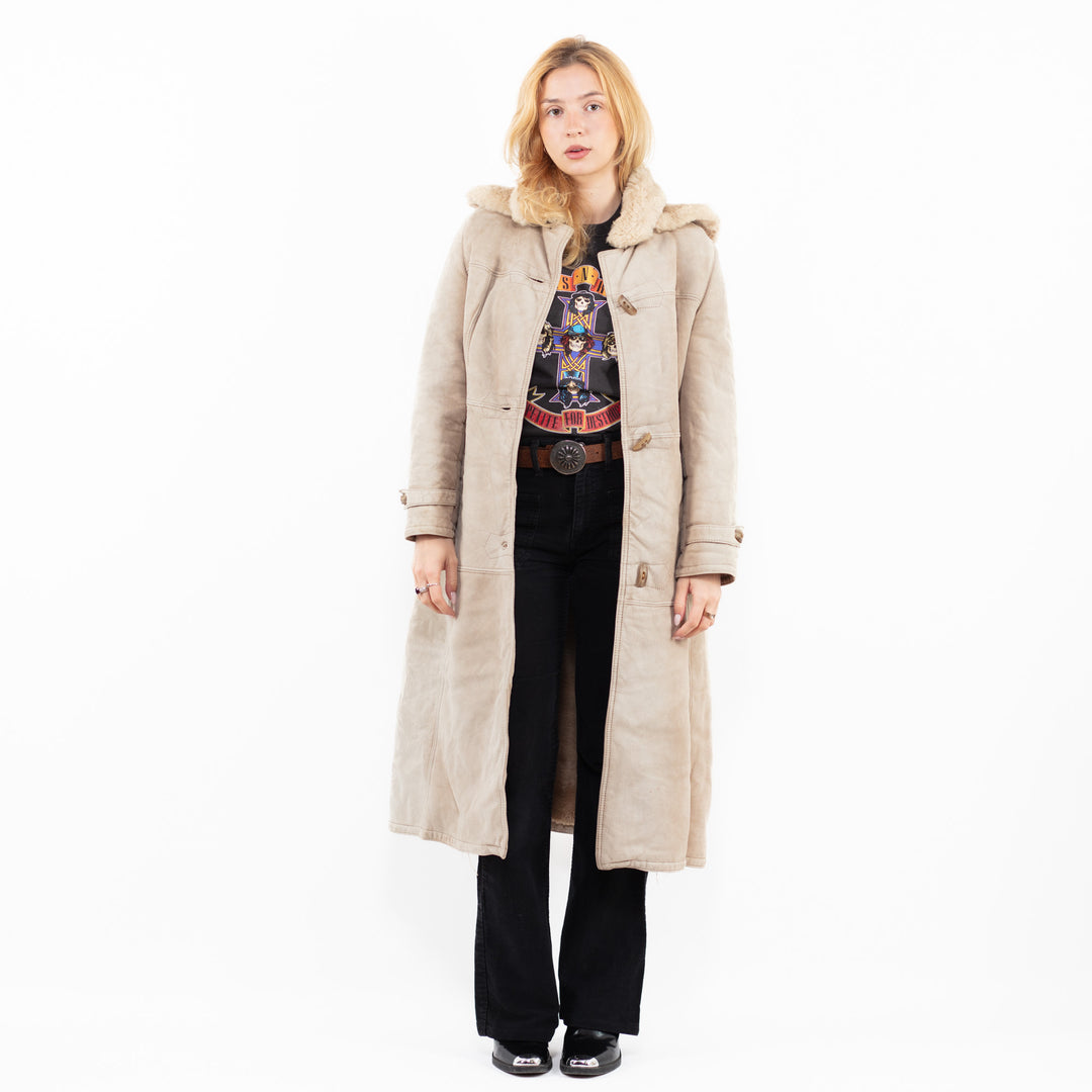 Vintage 70's Women Sheepskin Coat in BeigeA0137