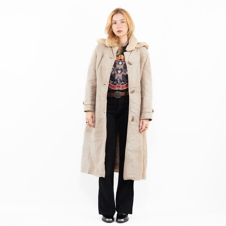 Vintage 70's Women Sheepskin Coat in BeigeA0137