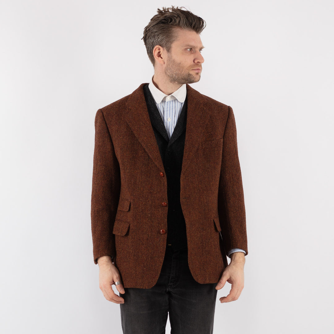 Vintage 90's Men Harris Tweed Jacket in Brown - NorthernGrip